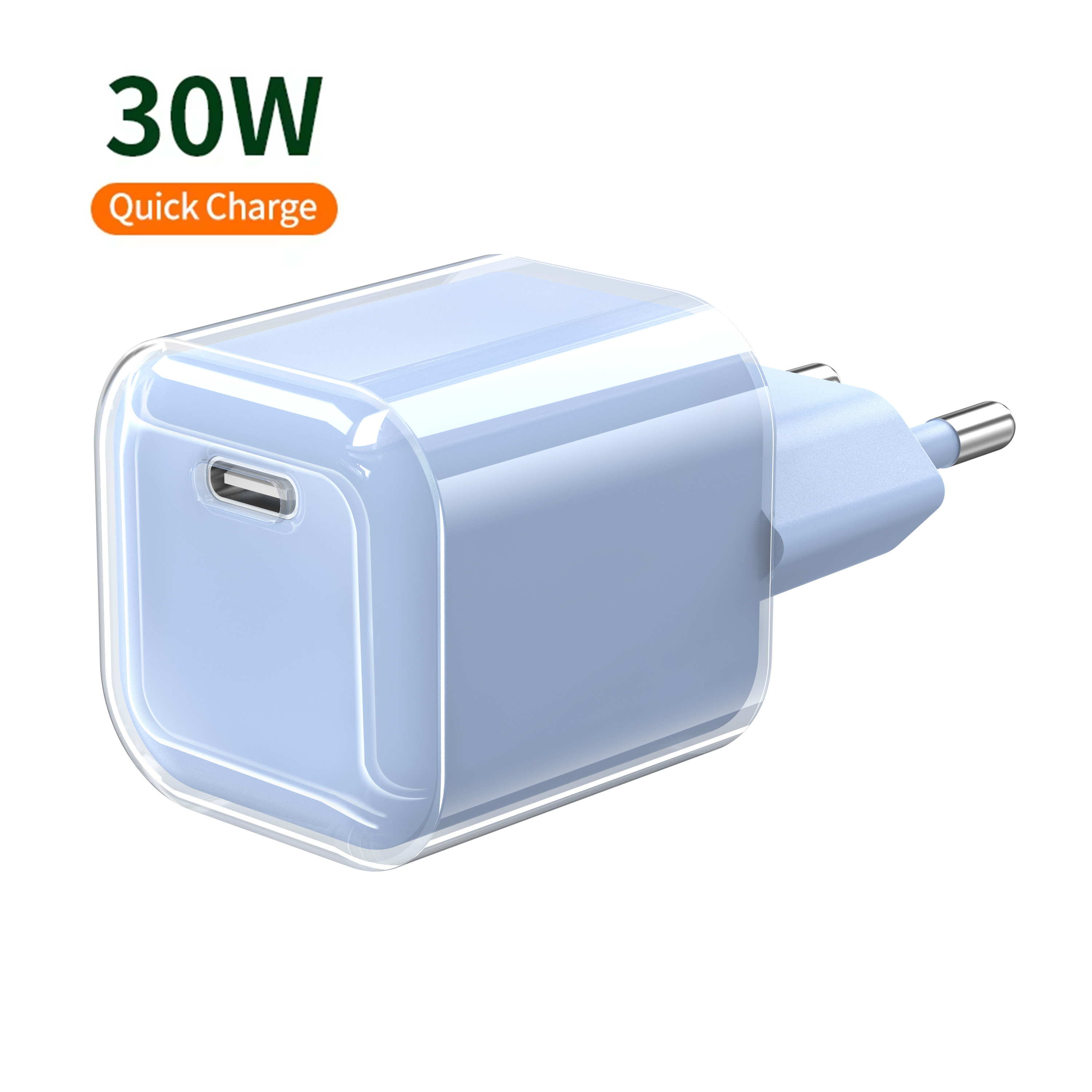 GaN 30W Mini USB C Colorful Crystal Shell Fast Charger - copy