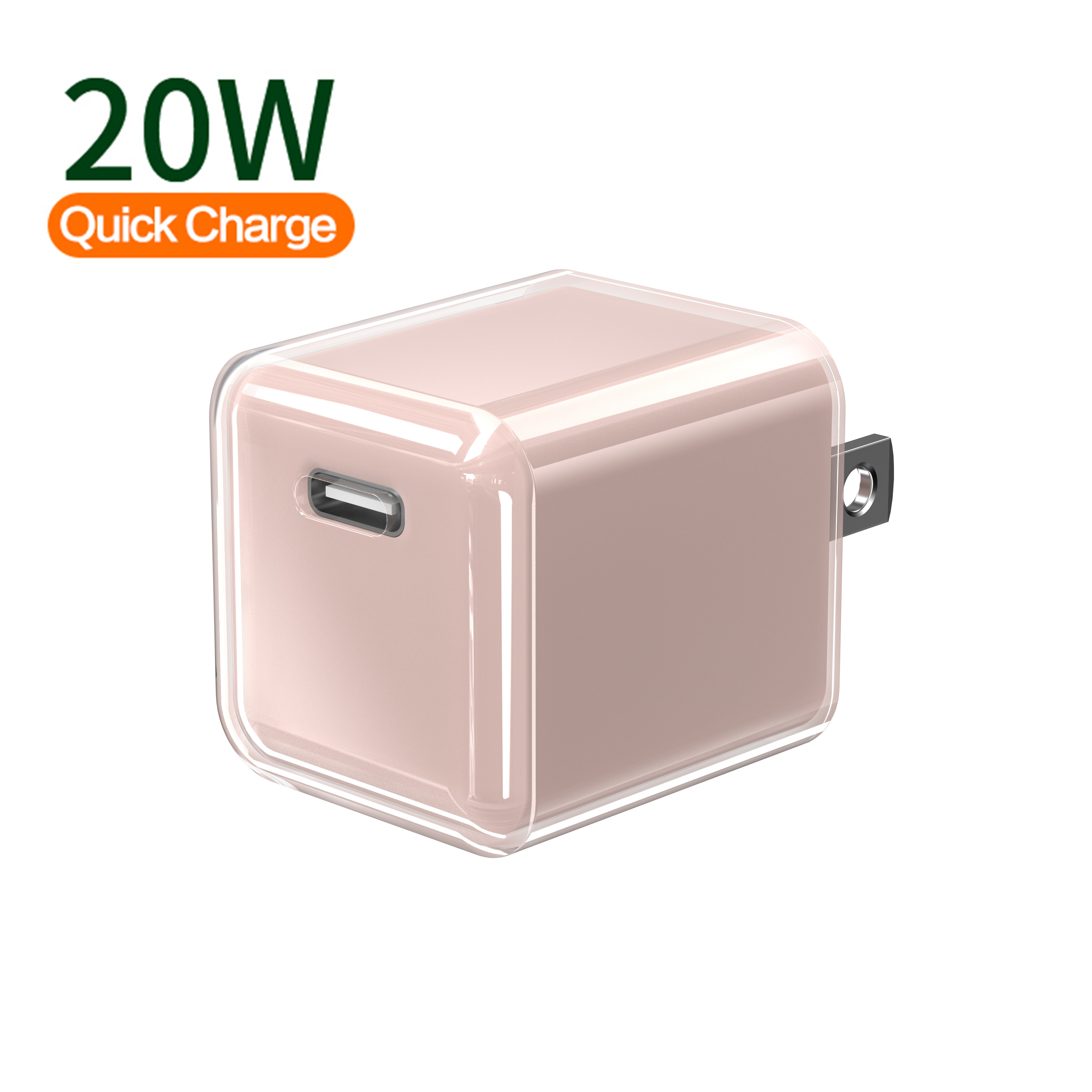 GaN 20W Mini USB C Colorful Crystal Shell Fast Charger