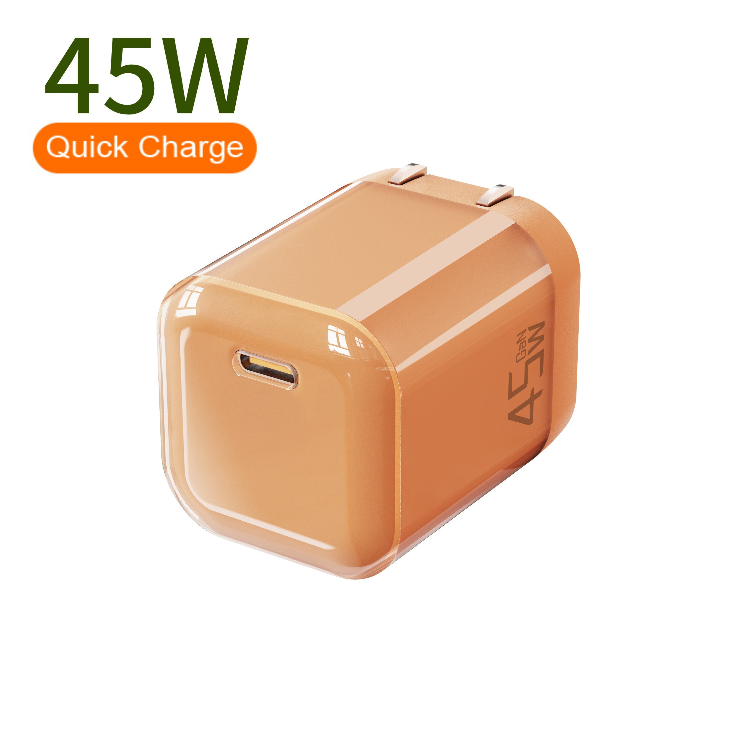 GaN 45W Mini 1C US Colorful Crystal Shell Fast Charger  - copy