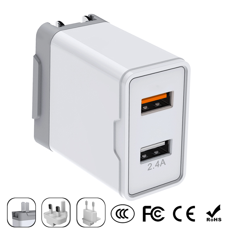 QC 3.0&USB 2.4A 30W Wall charger