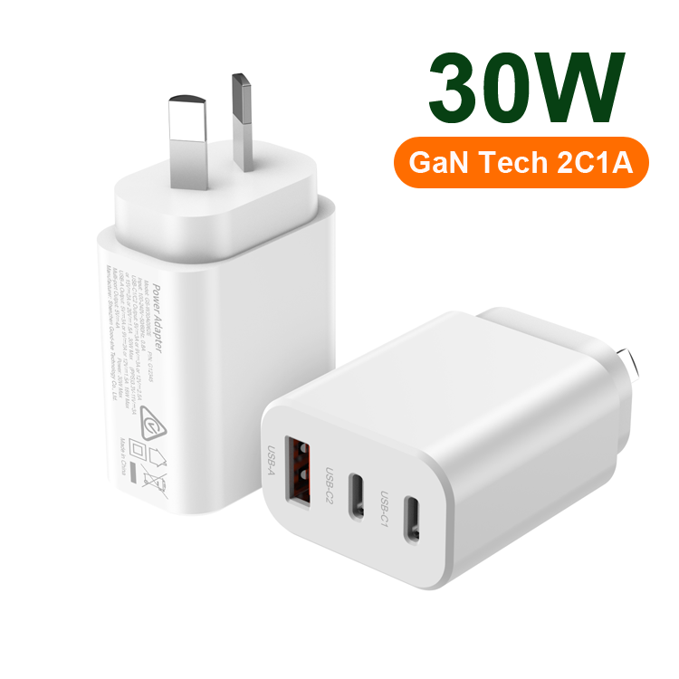 GaN 30W PD Fast Charger 2C1A 