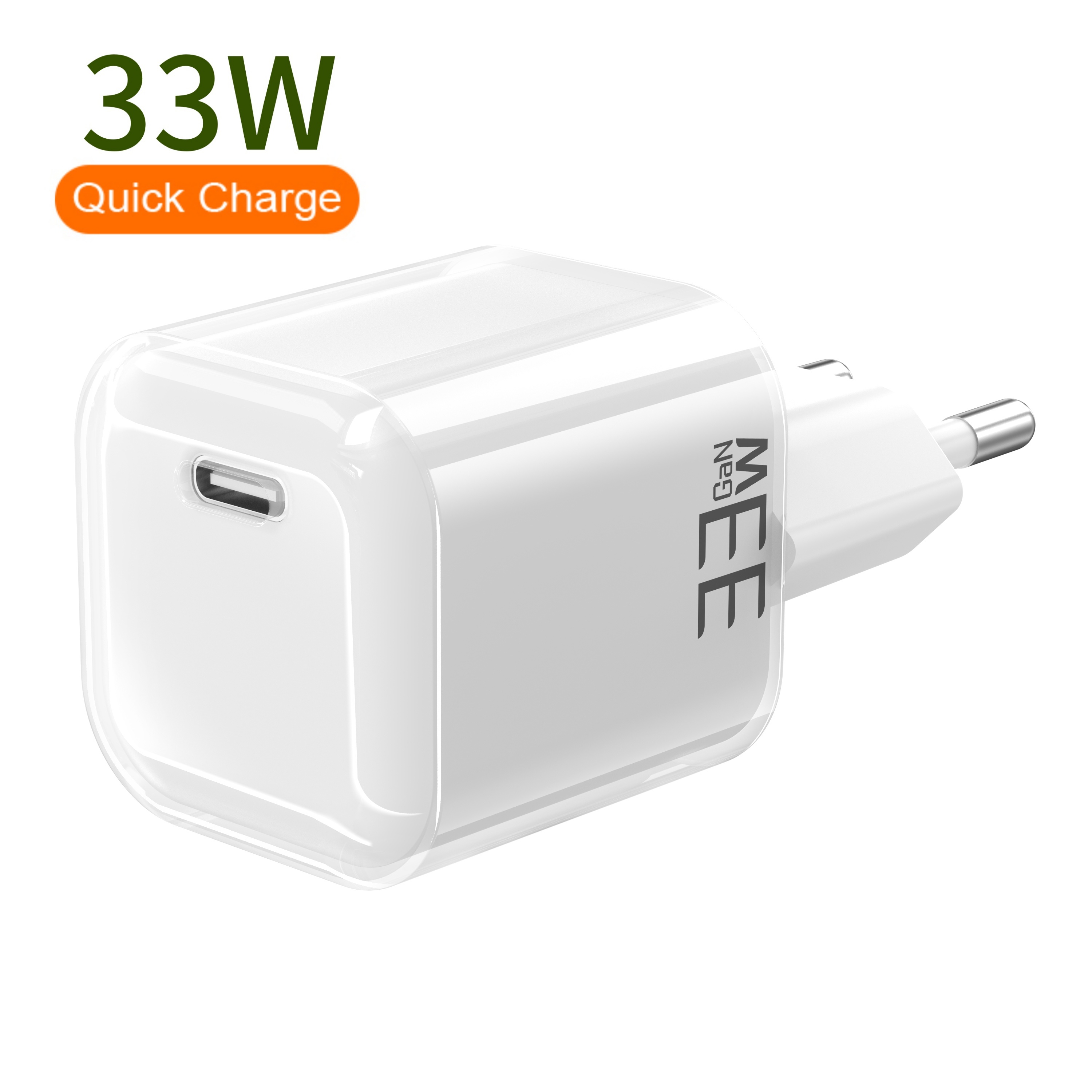 GaN 30W 33W Mini USB C Colorful Crystal Shell Fast Charger 